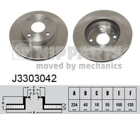 Диск гальмівний передній Nipparts J3303042
