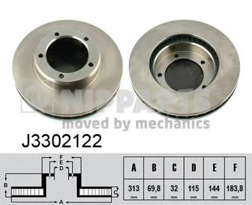 J3302122 Nipparts Гальмо дискове переднє