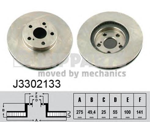 Диск гальмівний передній Nipparts J3302133