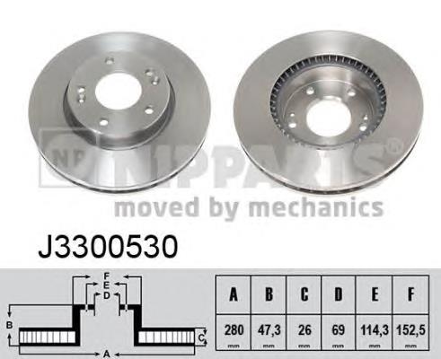 J3300530 Nipparts Гальмо дискове переднє