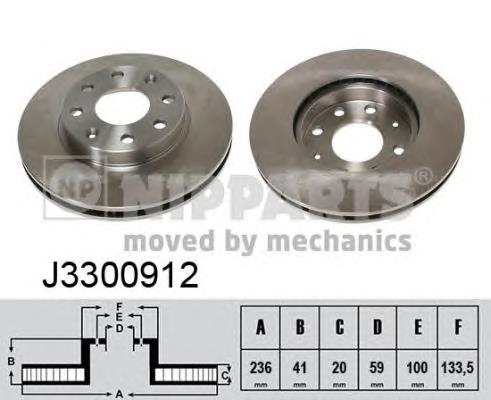 J3300912 Nipparts Гальмо дискове переднє