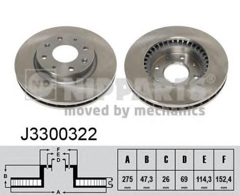 Диск переднього гальма Nipparts J3300322 ціна, від 41.46 USD