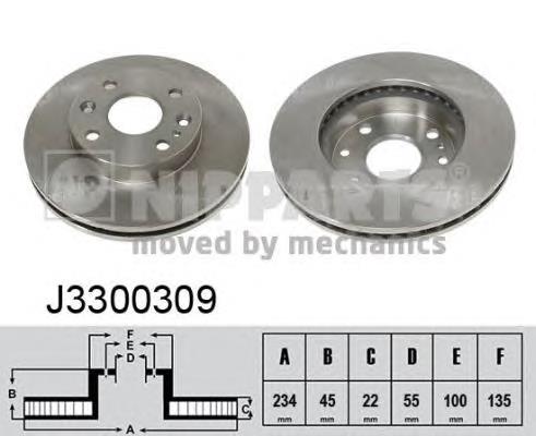 Диск гальмівний передній Nipparts J3300309