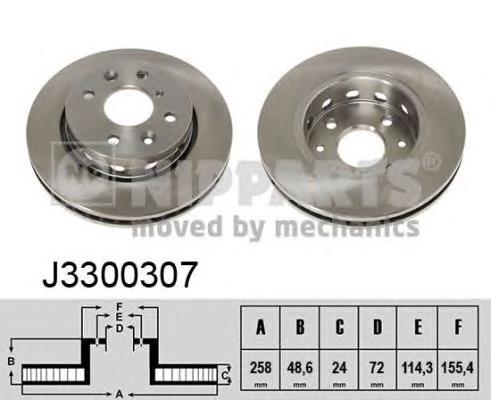 Диск гальмівний передній Nipparts J3300307