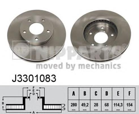 Диск переднього гальма Nipparts J3301083 ціна, від 31.67 USD