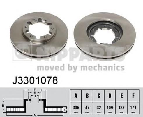 Диск переднього гальма Nipparts J3301078 ціна, від 31.74 USD