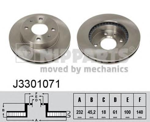 J3301071 Nipparts Гальмо дискове переднє