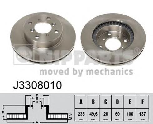 J3308010 Nipparts Гальмо дискове переднє