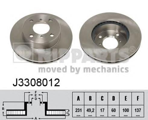 Гальмівні диски передні J3308012 Nipparts