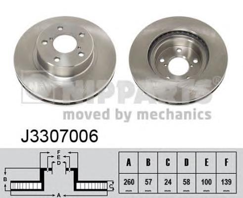 Диск переднього гальма Nipparts J3307006 ціна, від 31.67 USD