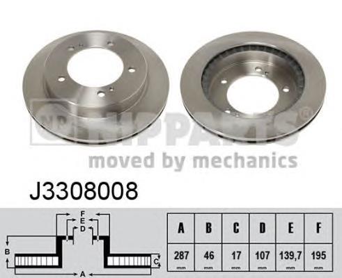 Диск гальмівний передній Nipparts J3308008
