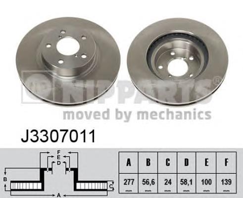 Диск гальмівний передній Nipparts J3307011