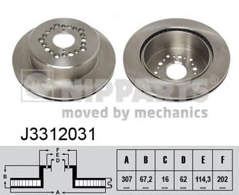 Задні дискові гальма Nipparts J3312031 ціна, від 38.99 USD