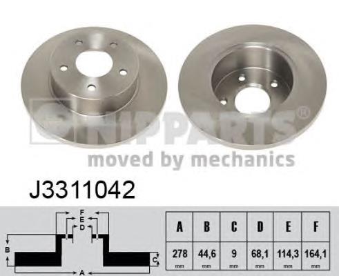 Купити J3311042 Nipparts Диск заднього гальма