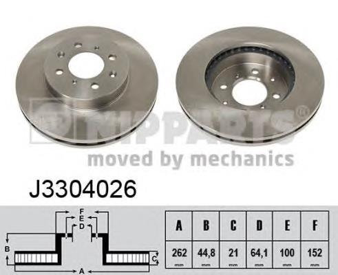 Диск переднього гальма Nipparts J3304026 ціна, від 30.66 USD