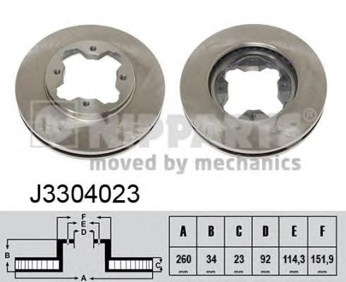 J3304023 Nipparts Гальмо дискове переднє