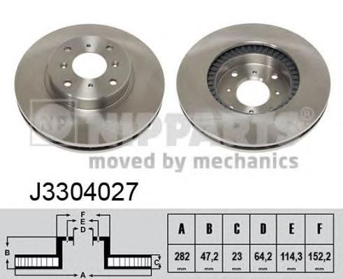 Диск гальмівний передній J3304027 Nipparts