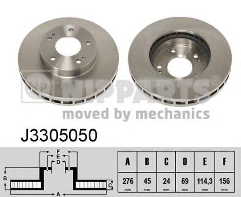 Диск гальмівний передній Nipparts J3305050