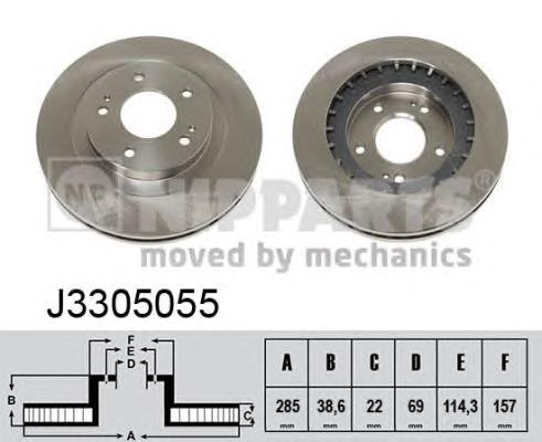 Диск гальмівний передній Nipparts J3305055