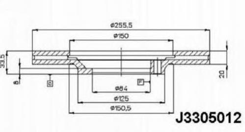 Диск гальмівний передній J3305012 Nipparts