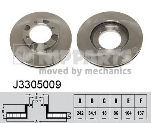 Диск переднього гальма Nipparts J3305009 ціна, від 27.20 USD