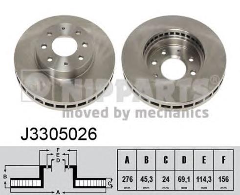 Диск гальмівний передній Nipparts J3305026