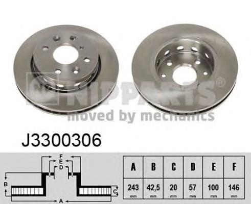 J3300306 Nipparts Гальмо дискове переднє