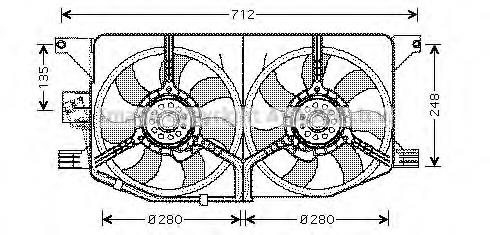 Вентилятор / крильчатка радіатора кондиціонера MS7510 AVA
