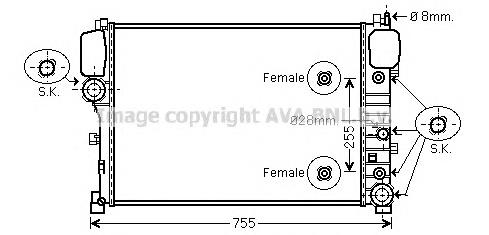 Купити MS2447 AVA Радіатор двигуна