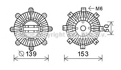 Вискомуфта, вязкостная муфта вентилятора охолодження MD317679 Mitsubishi