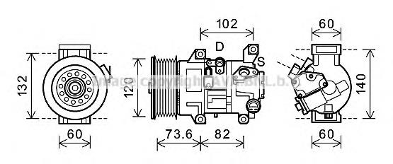 Компресор кондиціонера TOK610 AVA