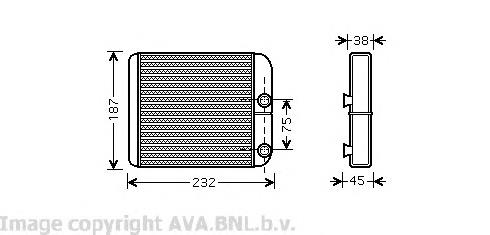 Радіатор пічки VO6129 AVA