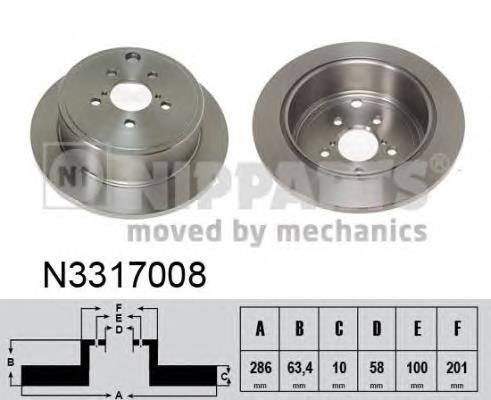 Купити N3317008 Nipparts Диск заднього гальма