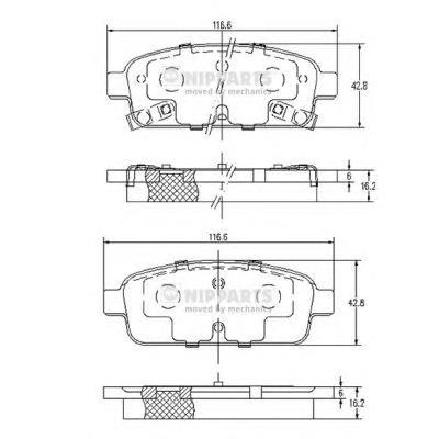 Задні гальмівні колодки Nipparts N3610906 ціна, від 20.43 USD