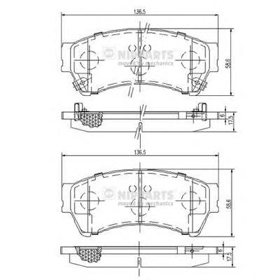 Передні тормозні колодки N3603071 Nipparts