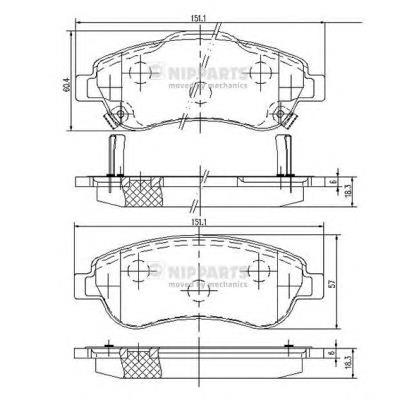 Гальмівні колодки Nipparts N3604066 ціна, від 29.04 USD