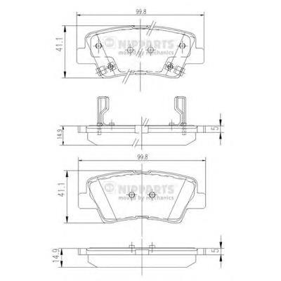 Задні гальмівні колодки Nipparts N3610311 ціна, від 18.87 USD