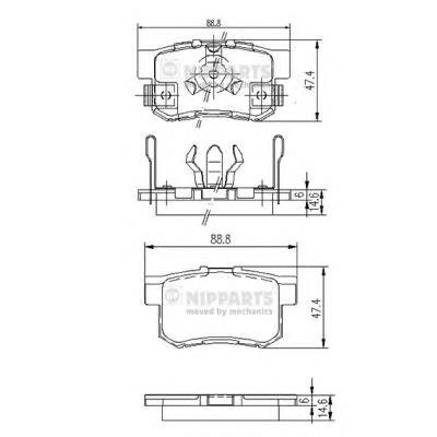 Задні гальмівні колодки Nipparts J3614017 ціна, від 19.34 USD