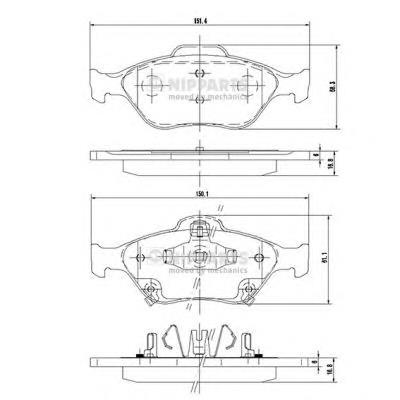 Передні тормозні колодки N3602130 Nipparts