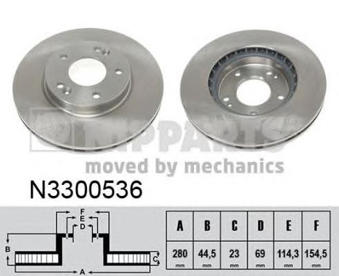 Диск гальмівний передній Nipparts N3300536