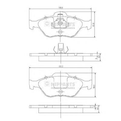 Передні тормозні колодки J3603065 Nipparts