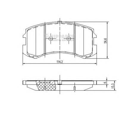 Гальмівні колодки Nipparts J3605048 ціна, від 15.44 USD