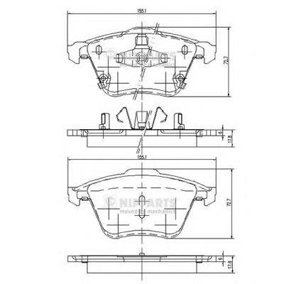 Передні тормозні колодки J3603067 Nipparts