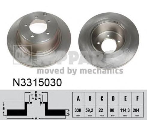 Гальмівні диски N3315030 Nipparts