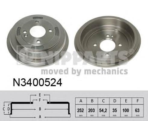 Барабан гальмівний задній Nipparts N3400524 ціна, від 33.80 USD