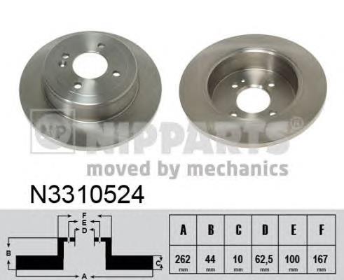 Задні дискові гальма Nipparts N3310524 ціна, від 29.44 USD