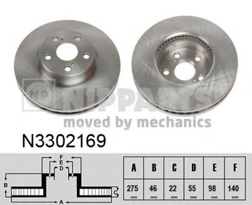 Диск переднього гальма Nipparts N3302169 ціна, від 37.91 USD