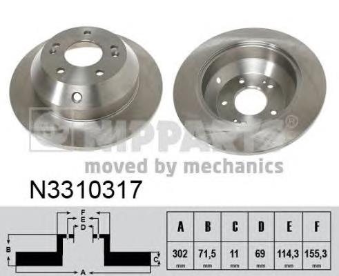 Гальмівні диски N3310317 Nipparts