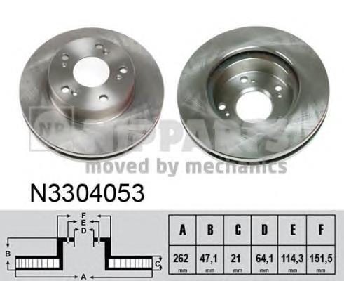 Диск переднього гальма Nipparts N3304053 ціна, від 38.06 USD