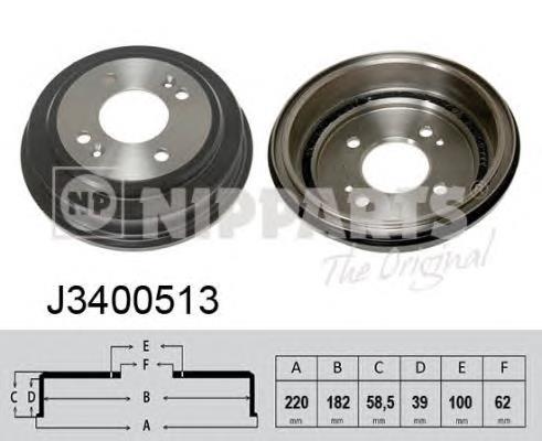 Барабан гальмівний задній Nipparts J3400513 ціна, від 26.67 USD